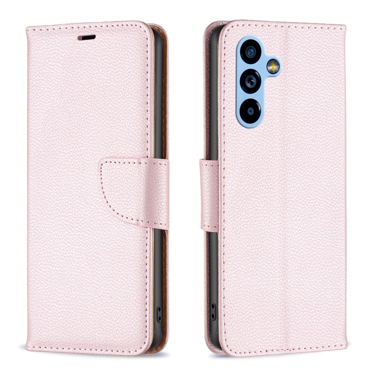 Custodia per telefono in pelle di colore puro con texture Litchi, For Samsung Galaxy A54 5G