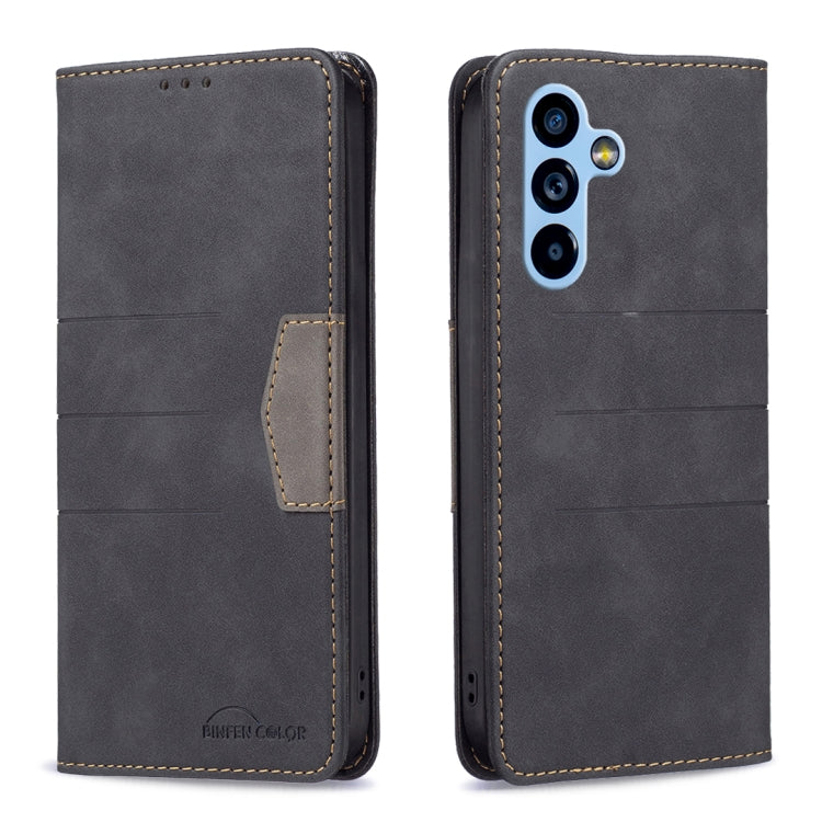 BF10 Custodia per telefono in pelle con vibrazione magnetica a blocchi di colore, For Samsung Galaxy A54 5G
