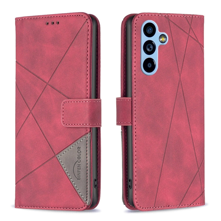 Custodia per telefono in pelle con struttura a rombo con fibbia magnetica, For Samsung Galaxy A54 5G
