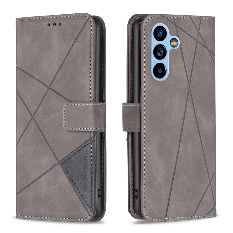 Custodia per telefono in pelle con struttura a rombo con fibbia magnetica, For Samsung Galaxy A54 5G