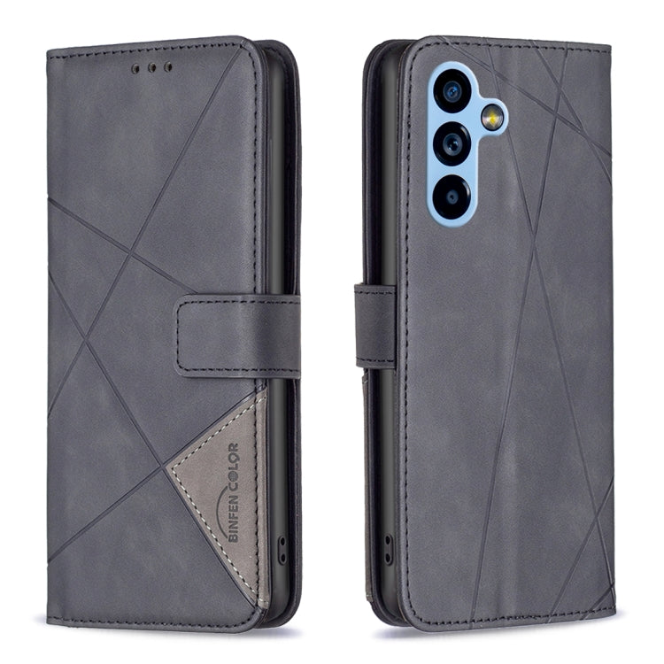 Custodia per telefono in pelle con struttura a rombo con fibbia magnetica, For Samsung Galaxy A54 5G