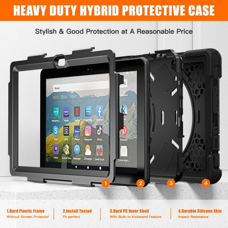 Custodia per tablet protettiva per tutto il corpo in silicone morbido per PC rigido, For Amazon Fire HD 8 2022