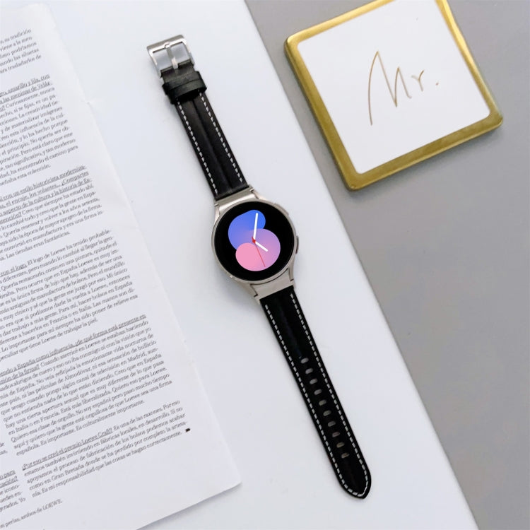 Cinturino scanalato in vera pelle, For Samsung Galaxy Watch5 40mm / 44mm