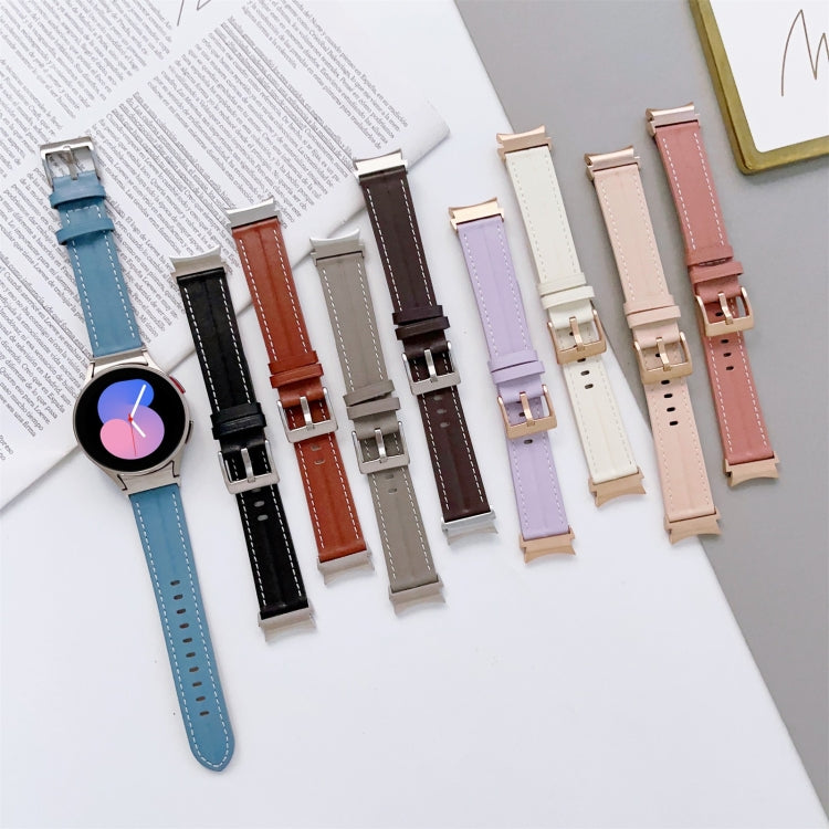 Cinturino scanalato in vera pelle, For Samsung Galaxy Watch5 40mm / 44mm