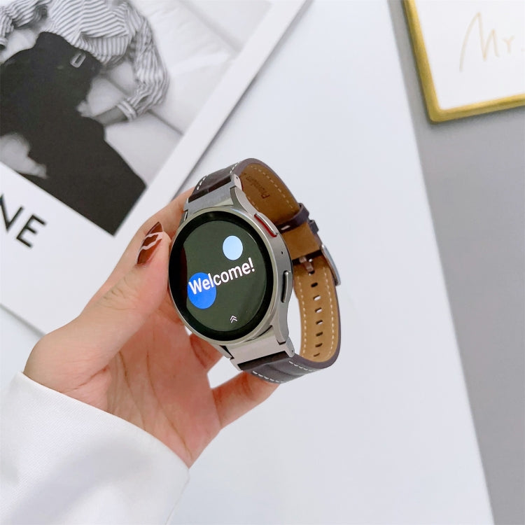 Cinturino scanalato in vera pelle, For Samsung Galaxy Watch5 40mm / 44mm