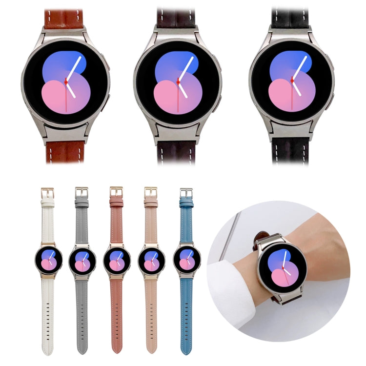 Cinturino scanalato in vera pelle, For Samsung Galaxy Watch5 40mm / 44mm