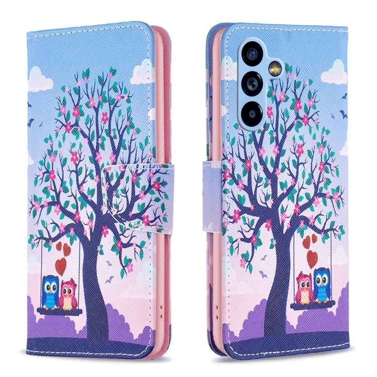 Custodia per telefono in pelle con motivo a disegno colorato, For Samsung Galaxy A54 5G