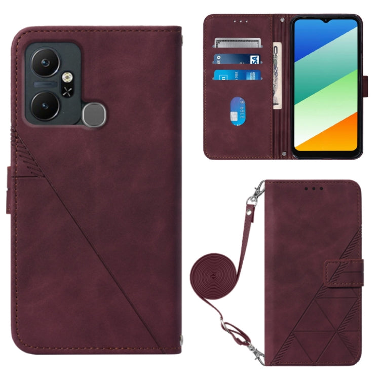 Custodia per cellulare in pelle con flip in rilievo 3D a tracolla, For Infinix Smart 6 Plus X6823, For Kyocera Android One S9, For Kyocera Qua Phone QX KYV42, For Motorola Moto E22 4G / E22i 4G