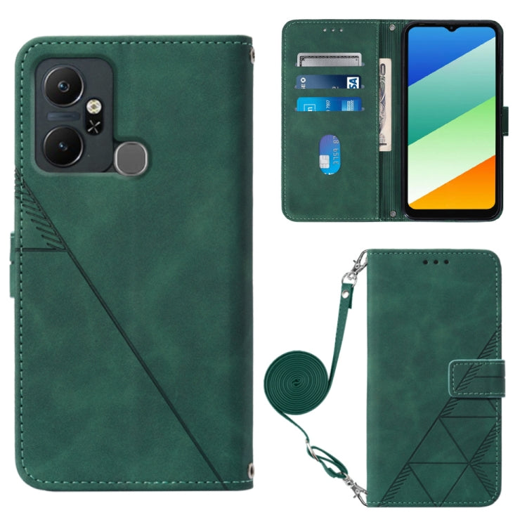 Custodia per cellulare in pelle con flip in rilievo 3D a tracolla, For Infinix Smart 6 Plus X6823, For Kyocera Android One S9, For Kyocera Qua Phone QX KYV42, For Motorola Moto E22 4G / E22i 4G