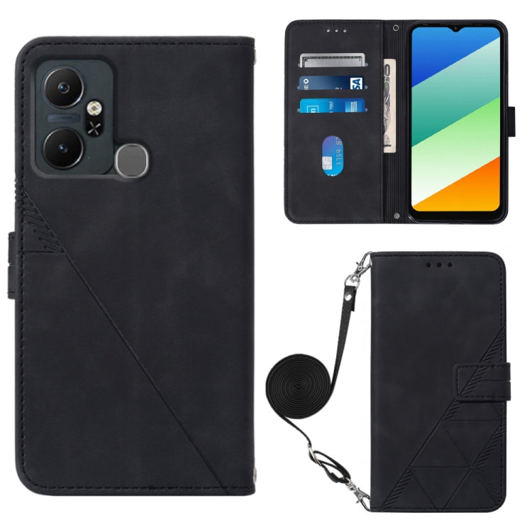 Custodia per cellulare in pelle con flip in rilievo 3D a tracolla, For Infinix Smart 6 Plus X6823, For Kyocera Android One S9, For Kyocera Qua Phone QX KYV42, For Motorola Moto E22 4G / E22i 4G