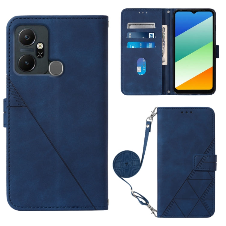 Custodia per cellulare in pelle con flip in rilievo 3D a tracolla, For Infinix Smart 6 Plus X6823, For Kyocera Android One S9, For Kyocera Qua Phone QX KYV42, For Motorola Moto E22 4G / E22i 4G