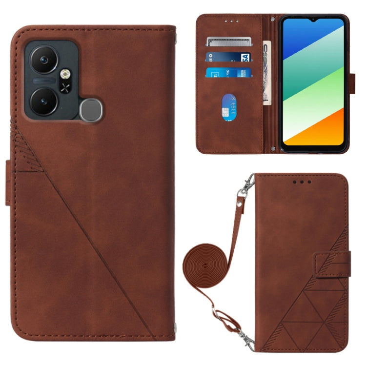 Custodia per cellulare in pelle con flip in rilievo 3D a tracolla, For Infinix Smart 6 Plus X6823, For Kyocera Android One S9, For Kyocera Qua Phone QX KYV42, For Motorola Moto E22 4G / E22i 4G