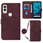 Custodia per cellulare in pelle con flip in rilievo 3D a tracolla, For Infinix Smart 6 Plus X6823, For Kyocera Android One S9, For Kyocera Qua Phone QX KYV42, For Motorola Moto E22 4G / E22i 4G