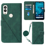Custodia per cellulare in pelle con flip in rilievo 3D a tracolla, For Infinix Smart 6 Plus X6823, For Kyocera Android One S9, For Kyocera Qua Phone QX KYV42, For Motorola Moto E22 4G / E22i 4G