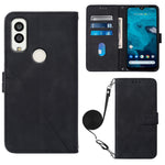 Custodia per cellulare in pelle con flip in rilievo 3D a tracolla, For Infinix Smart 6 Plus X6823, For Kyocera Android One S9, For Kyocera Qua Phone QX KYV42, For Motorola Moto E22 4G / E22i 4G