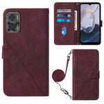 Custodia per cellulare in pelle con flip in rilievo 3D a tracolla, For Infinix Smart 6 Plus X6823, For Kyocera Android One S9, For Kyocera Qua Phone QX KYV42, For Motorola Moto E22 4G / E22i 4G
