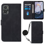Custodia per cellulare in pelle con flip in rilievo 3D a tracolla, For Infinix Smart 6 Plus X6823, For Kyocera Android One S9, For Kyocera Qua Phone QX KYV42, For Motorola Moto E22 4G / E22i 4G