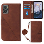 Custodia per cellulare in pelle con flip in rilievo 3D a tracolla, For Infinix Smart 6 Plus X6823, For Kyocera Android One S9, For Kyocera Qua Phone QX KYV42, For Motorola Moto E22 4G / E22i 4G