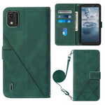 Custodia per cellulare in pelle con flip in rilievo 3D a tracolla, For Motorola Moto Edge 30 Pro / Edge+ 2022, For Nokia C2 2ND Edition, For Nokia C21, For Nokia C21 Plus