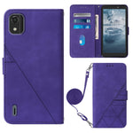 Custodia per cellulare in pelle con flip in rilievo 3D a tracolla, For Motorola Moto Edge 30 Pro / Edge+ 2022, For Nokia C2 2ND Edition, For Nokia C21, For Nokia C21 Plus