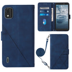 Custodia per cellulare in pelle con flip in rilievo 3D a tracolla, For Motorola Moto Edge 30 Pro / Edge+ 2022, For Nokia C2 2ND Edition, For Nokia C21, For Nokia C21 Plus
