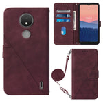 Custodia per cellulare in pelle con flip in rilievo 3D a tracolla, For Motorola Moto Edge 30 Pro / Edge+ 2022, For Nokia C2 2ND Edition, For Nokia C21, For Nokia C21 Plus