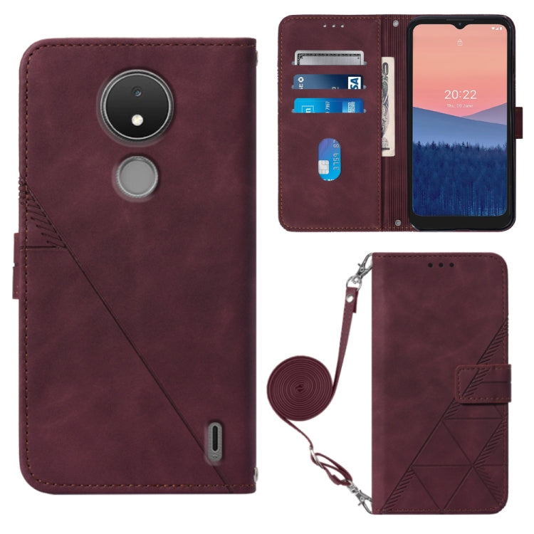Custodia per cellulare in pelle con flip in rilievo 3D a tracolla, For Motorola Moto Edge 30 Pro / Edge+ 2022, For Nokia C2 2ND Edition, For Nokia C21, For Nokia C21 Plus