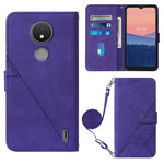 Custodia per cellulare in pelle con flip in rilievo 3D a tracolla, For Motorola Moto Edge 30 Pro / Edge+ 2022, For Nokia C2 2ND Edition, For Nokia C21, For Nokia C21 Plus