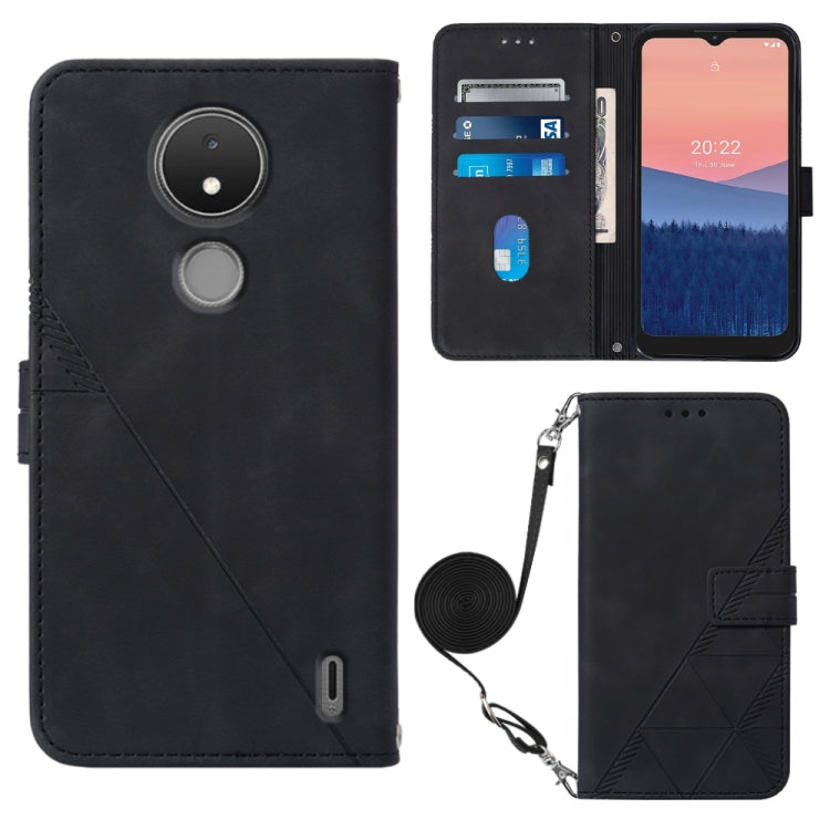 Custodia per cellulare in pelle con flip in rilievo 3D a tracolla, For Motorola Moto Edge 30 Pro / Edge+ 2022, For Nokia C2 2ND Edition, For Nokia C21, For Nokia C21 Plus