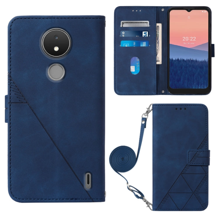 Custodia per cellulare in pelle con flip in rilievo 3D a tracolla, For Motorola Moto Edge 30 Pro / Edge+ 2022, For Nokia C2 2ND Edition, For Nokia C21, For Nokia C21 Plus