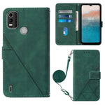 Custodia per cellulare in pelle con flip in rilievo 3D a tracolla, For Motorola Moto Edge 30 Pro / Edge+ 2022, For Nokia C2 2ND Edition, For Nokia C21, For Nokia C21 Plus