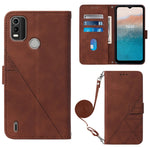 Custodia per cellulare in pelle con flip in rilievo 3D a tracolla, For Motorola Moto Edge 30 Pro / Edge+ 2022, For Nokia C2 2ND Edition, For Nokia C21, For Nokia C21 Plus