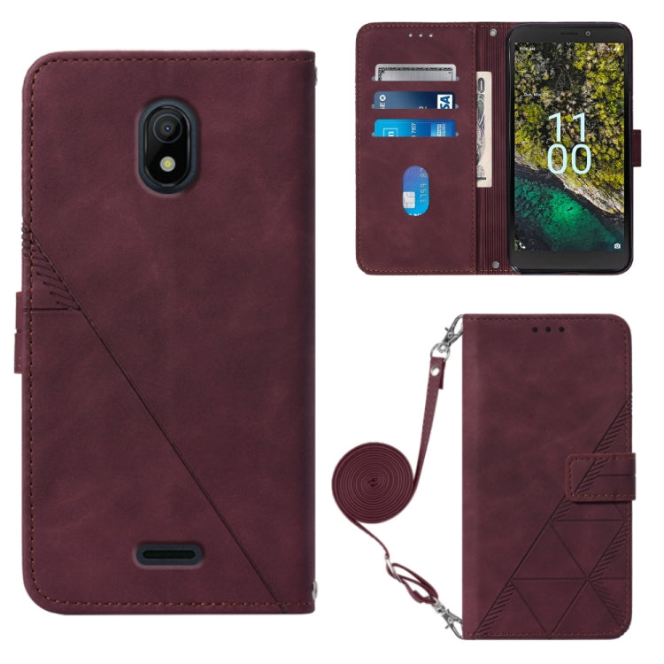 Custodia per cellulare in pelle con flip in rilievo 3D a tracolla, For Nokia C100, For Nokia C200, For Nokia G11 Plus, For Nokia G60 5G