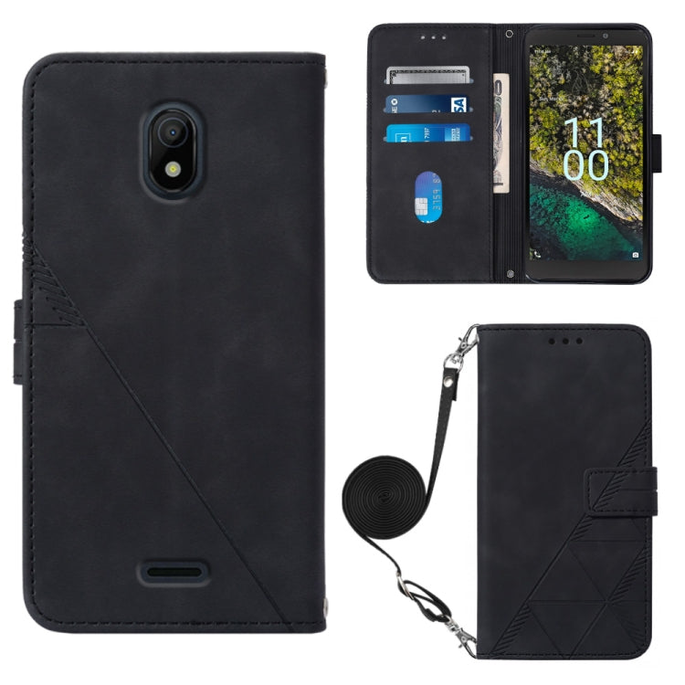 Custodia per cellulare in pelle con flip in rilievo 3D a tracolla, For Nokia C100, For Nokia C200, For Nokia G11 Plus, For Nokia G60 5G