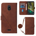 Custodia per cellulare in pelle con flip in rilievo 3D a tracolla, For Nokia C100, For Nokia C200, For Nokia G11 Plus, For Nokia G60 5G