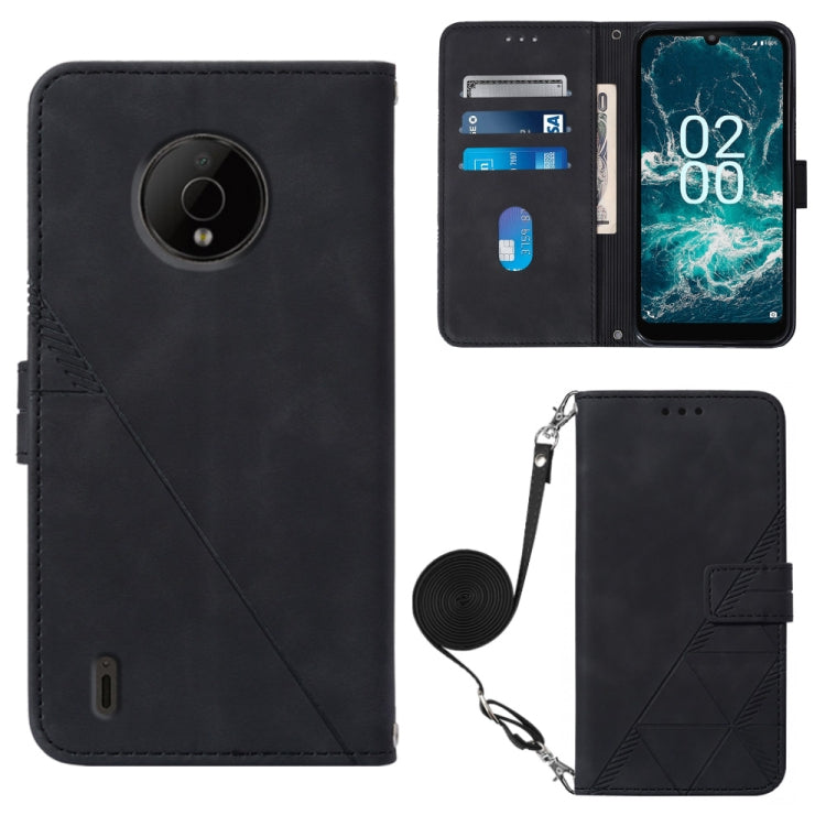 Custodia per cellulare in pelle con flip in rilievo 3D a tracolla, For Nokia C100, For Nokia C200, For Nokia G11 Plus, For Nokia G60 5G