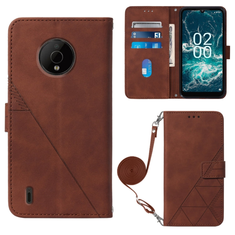 Custodia per cellulare in pelle con flip in rilievo 3D a tracolla, For Nokia C100, For Nokia C200, For Nokia G11 Plus, For Nokia G60 5G