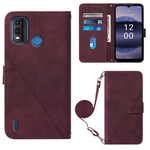 Custodia per cellulare in pelle con flip in rilievo 3D a tracolla, For Nokia C100, For Nokia C200, For Nokia G11 Plus, For Nokia G60 5G
