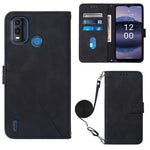 Custodia per cellulare in pelle con flip in rilievo 3D a tracolla, For Nokia C100, For Nokia C200, For Nokia G11 Plus, For Nokia G60 5G