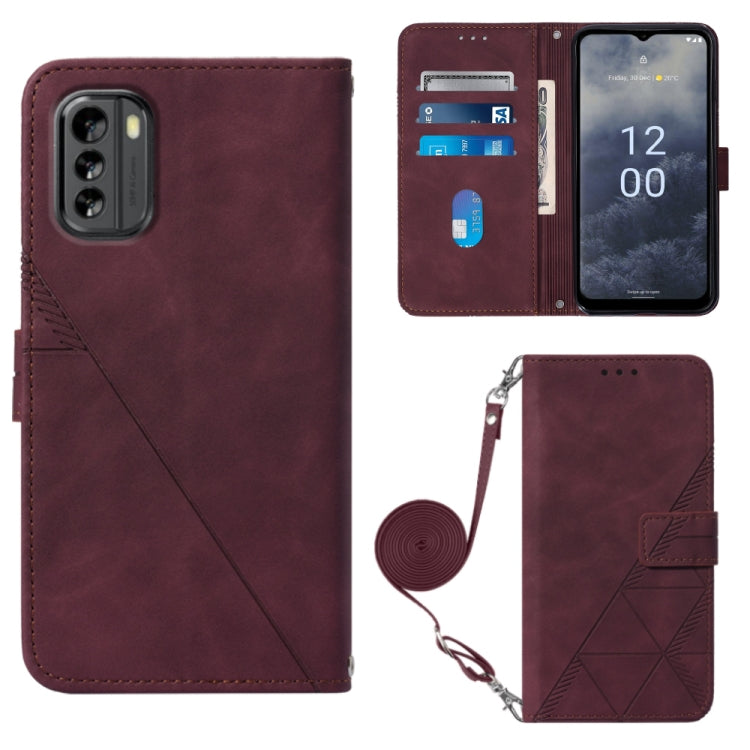 Custodia per cellulare in pelle con flip in rilievo 3D a tracolla, For Nokia C100, For Nokia C200, For Nokia G11 Plus, For Nokia G60 5G