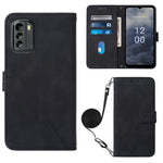 Custodia per cellulare in pelle con flip in rilievo 3D a tracolla, For Nokia C100, For Nokia C200, For Nokia G11 Plus, For Nokia G60 5G
