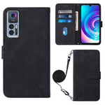 Custodia per cellulare in pelle con flip in rilievo 3D a tracolla, For OPPO Reno7 A JP Edition, For Sony Xperia 5 IV, For TCL 30 5G / 30+ 5G, For TCL 30T T603DL