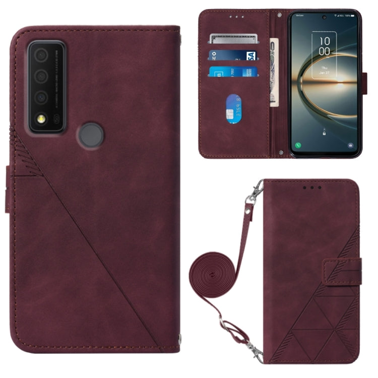 Custodia per cellulare in pelle con flip in rilievo 3D a tracolla, For TCL 30 V 5G T781S / 30XE 5G, For TCL 30Z T602DL, For TCL 303, TCL 305i With fingerprint