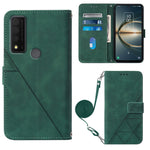 Custodia per cellulare in pelle con flip in rilievo 3D a tracolla, For TCL 30 V 5G T781S / 30XE 5G, For TCL 30Z T602DL, For TCL 303, TCL 305i With fingerprint
