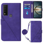 Custodia per cellulare in pelle con flip in rilievo 3D a tracolla, For TCL 30 V 5G T781S / 30XE 5G, For TCL 30Z T602DL, For TCL 303, TCL 305i With fingerprint