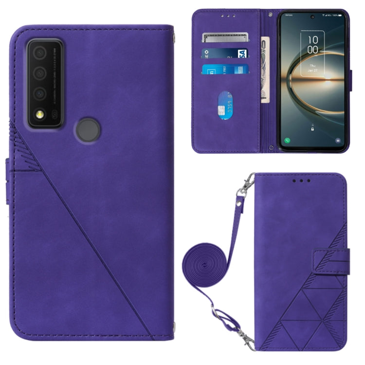 Custodia per cellulare in pelle con flip in rilievo 3D a tracolla, For TCL 30 V 5G T781S / 30XE 5G, For TCL 30Z T602DL, For TCL 303, TCL 305i With fingerprint