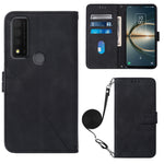 Custodia per cellulare in pelle con flip in rilievo 3D a tracolla, For TCL 30 V 5G T781S / 30XE 5G, For TCL 30Z T602DL, For TCL 303, TCL 305i With fingerprint