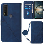 Custodia per cellulare in pelle con flip in rilievo 3D a tracolla, For TCL 30 V 5G T781S / 30XE 5G, For TCL 30Z T602DL, For TCL 303, TCL 305i With fingerprint