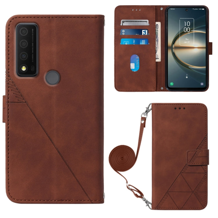Custodia per cellulare in pelle con flip in rilievo 3D a tracolla, For TCL 30 V 5G T781S / 30XE 5G, For TCL 30Z T602DL, For TCL 303, TCL 305i With fingerprint