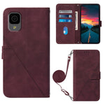 Custodia per cellulare in pelle con flip in rilievo 3D a tracolla, For TCL 30 V 5G T781S / 30XE 5G, For TCL 30Z T602DL, For TCL 303, TCL 305i With fingerprint